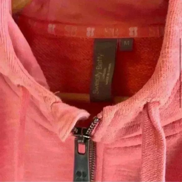 Sweaty Betty Zip Hoodie 100% Cotton Loungewear Activewear Pink Medium - Picture 4 of 8